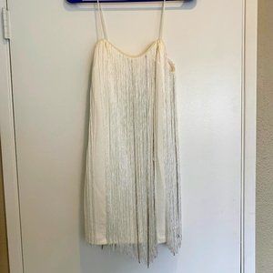 Forever 21 White Fringe Flapper Dress